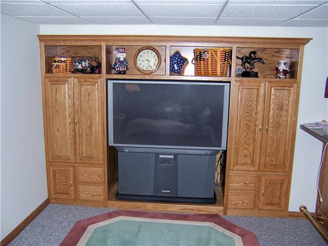 Home theater - stained oak